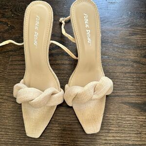 Public Desire Women's Cream Heeled Sandals